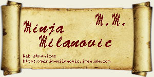Minja Milanović vizit kartica